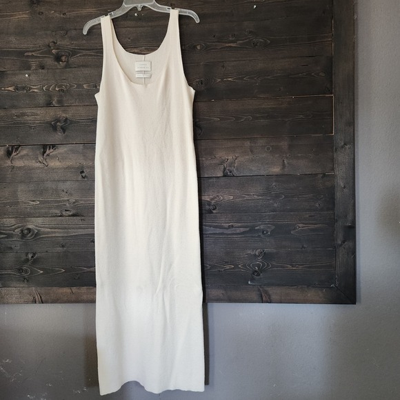 Lauren Manoogian Knit Maxi Dress Size 3 Large Baby Alpaca Organic Cotton Cream - Picture 3 of 13